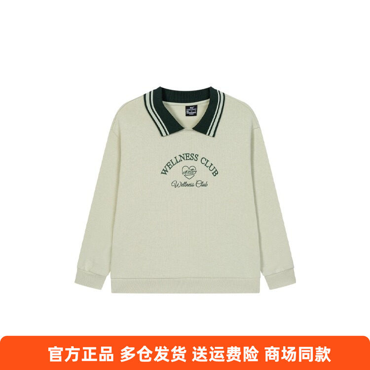 361度正品女式翻领卫衣2025秋季新品套头复古时尚长袖学生上衣女