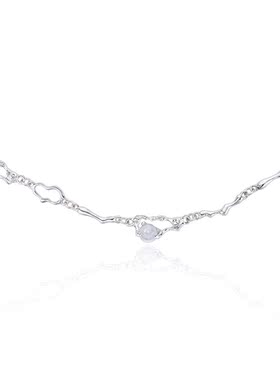 LUYUO日韩不规则液态金属项链冷淡风甜酷辣妹小众设计锁骨链女