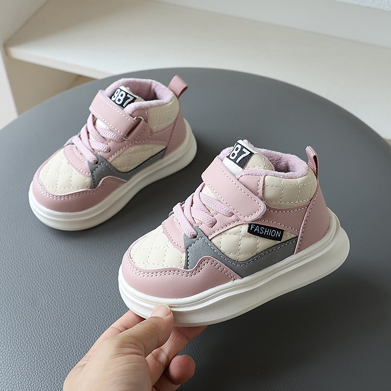 防滑休闲儿童保暖运动鞋板鞋加绒