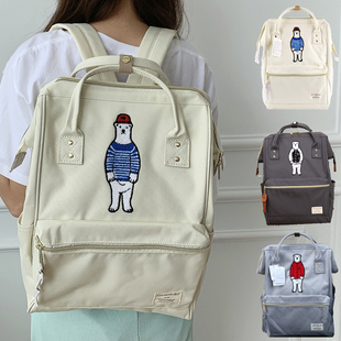 要萌死我吗~日本潮牌本杰明刺绣小熊双肩书包离家出走大容量背包