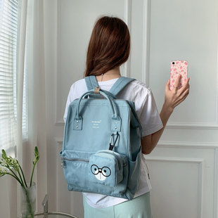 红遍日本~正品尼龙轻便简约纯色大容量离家出走双肩包电脑书包潮