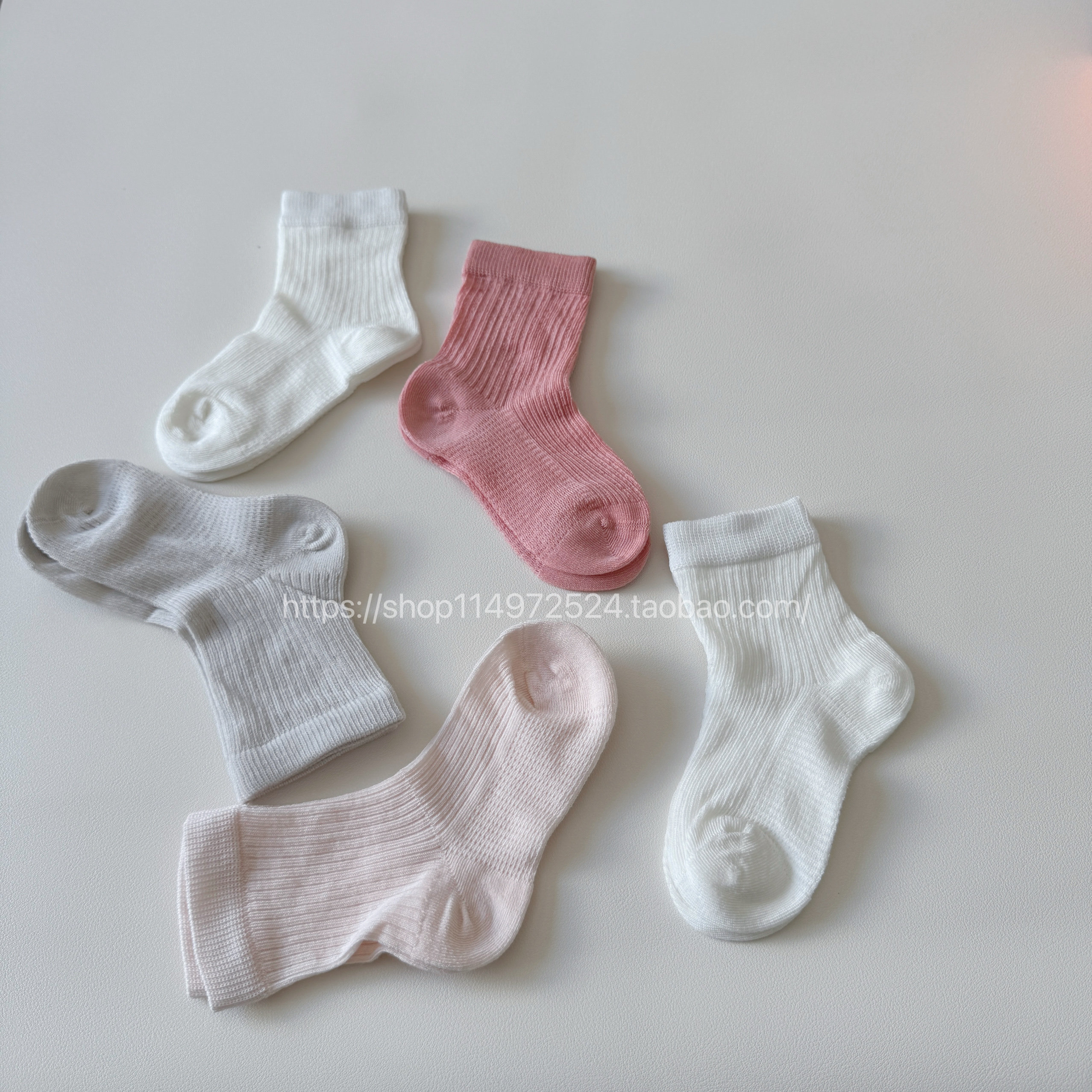 婴儿袜子夏季超薄纯棉网眼透气短袜男童女童纯白色夏天薄款无骨袜