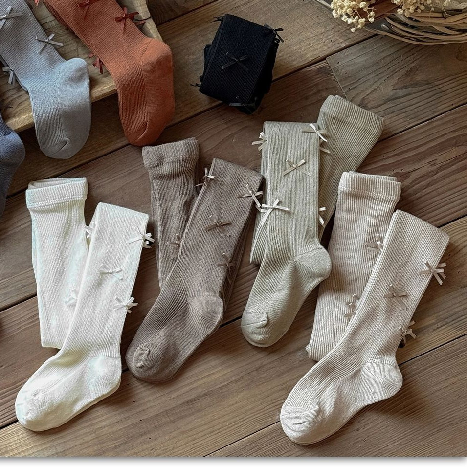 韩系女童蝴蝶结款连裤袜宝宝打底