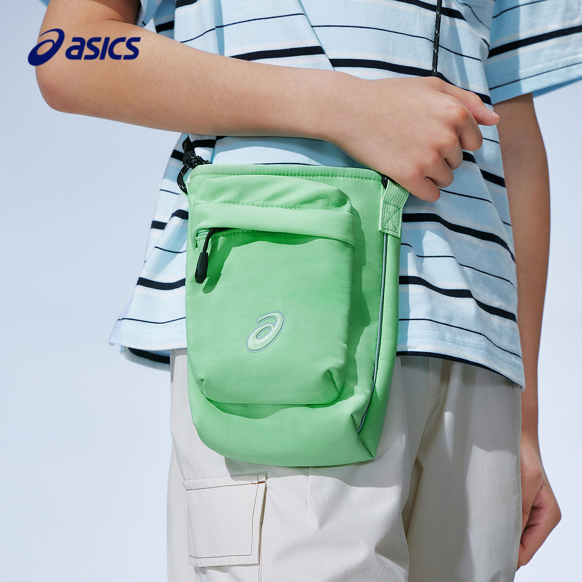 【商场同款】ASICS/亚瑟士儿童26年夏季户外大容量潮流水壶包轻量