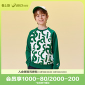 时尚 亚瑟士儿童2025年秋季 ASICS 圆领卫衣宽松插肩袖 商场同款