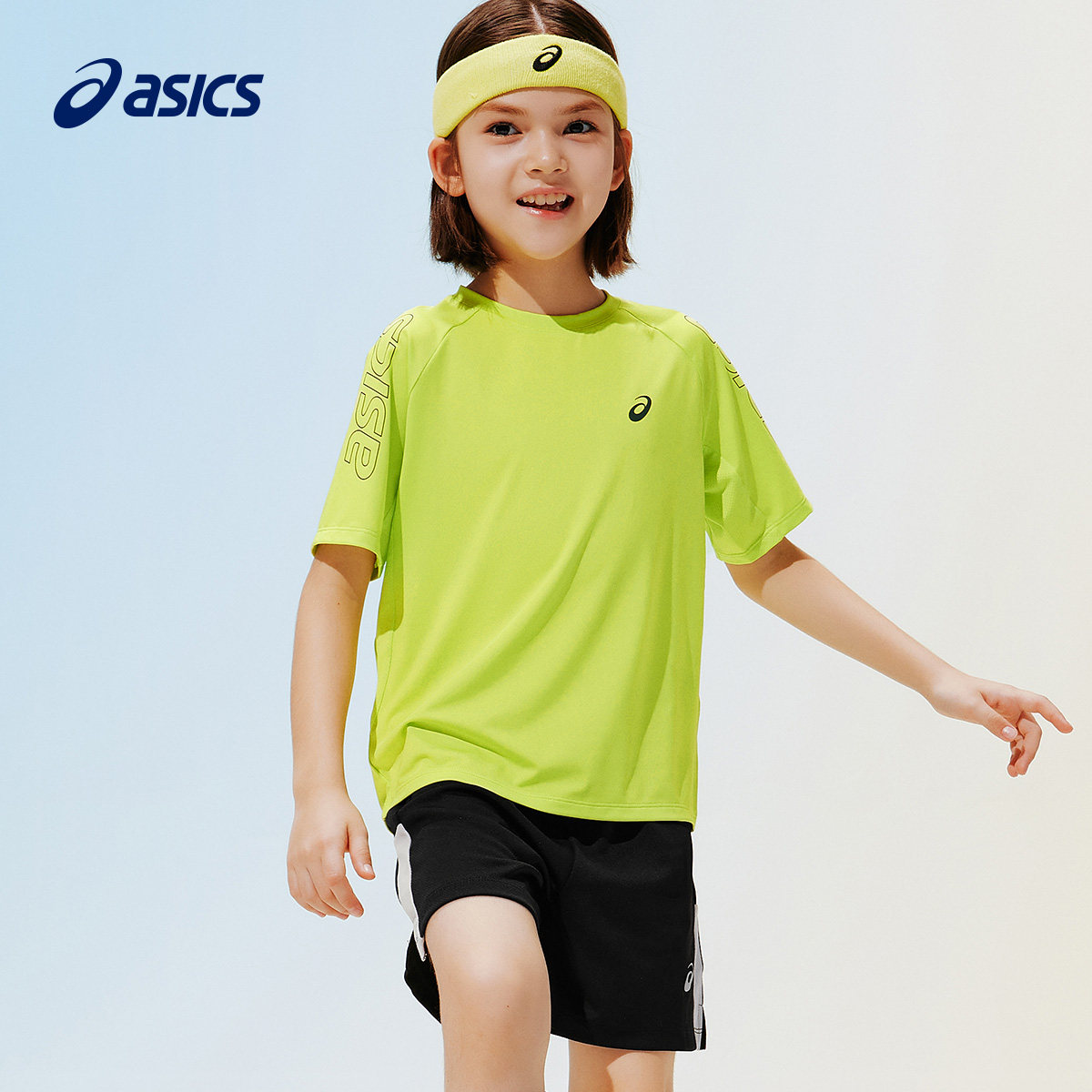 ASICS/亚瑟士儿童26年吸湿速干训练T恤弹力舒适轻盈透气运动短袖