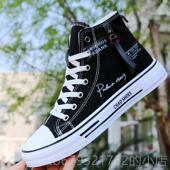 休闲高帮板古鞋 高档秋季 男 男男透气复潮鞋 男款 士高鞋 帮牛仔帆布鞋