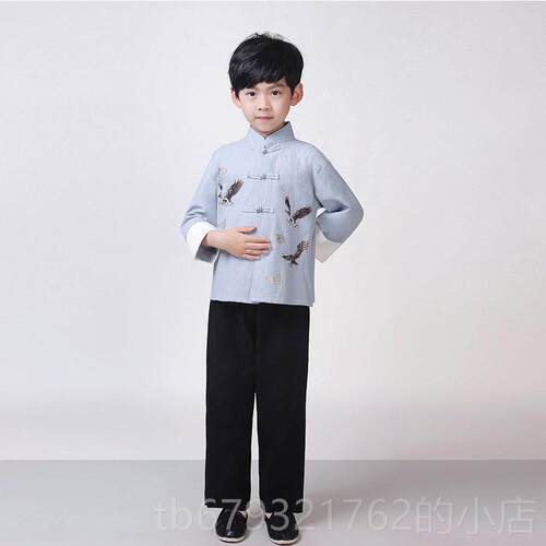 高档旗女表演服装童学夏生服装季儿童合唱表演服装小女孩覆古风格