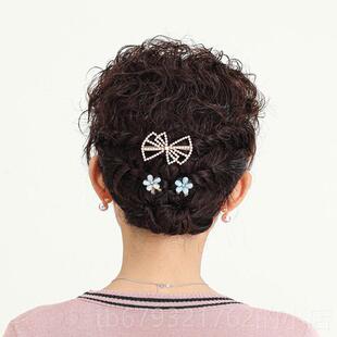 高档假发女长人发妈妈款中长发羊毛卷中老年卷假发全自然头套半扎