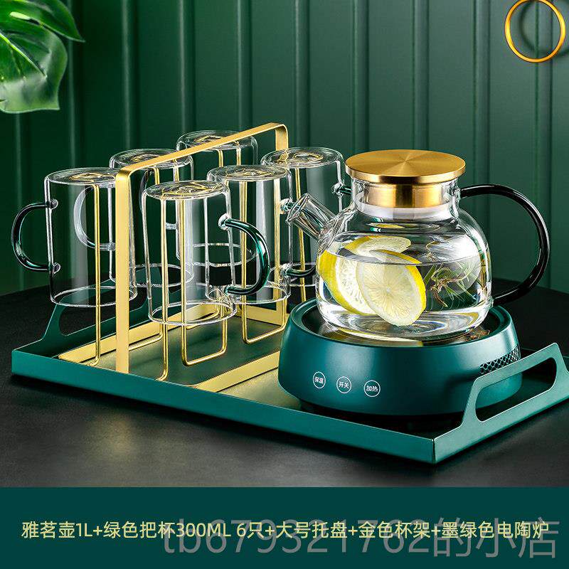 高档轻奢茶杯茶具套装家用客厅杯北欧套水杯杯具玻璃水具杯子庭带