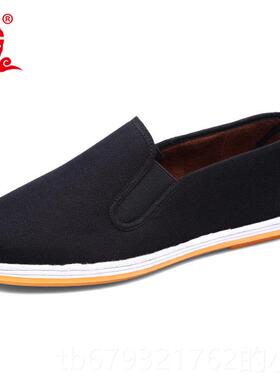 高档布舍元冬老滑北京布鞋男鞋千层底棉布鞋加棉绒季保暖防男士老