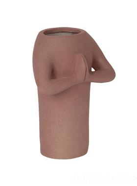 高档现DOIY货西牙瑜伽合十班礼花瓶陶土保拜拜花器佑创意摆件精致