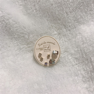 日本正品日系韩版简约甜美方形耳钉淑女耳饰网红耳环气质小众学生