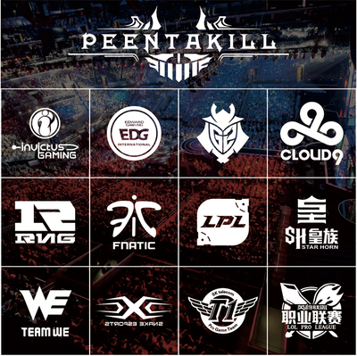 LOL英雄联盟LPL战队五杀队标IGRNG电动邮箱车贴PENTAKILL网红贴纸