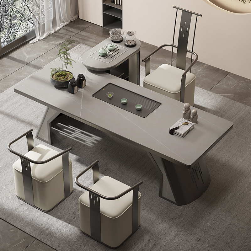 轻奢岩板泡茶桌椅组合现代简约全自动上水烧水办公室高端功夫茶台,住宅家具,茶几,淘宝优惠券,粉丝福利购,淘宝优惠卷