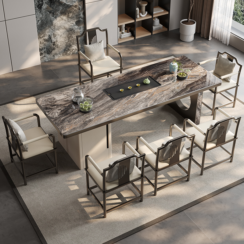 办公室2024新款高级感岩板茶台