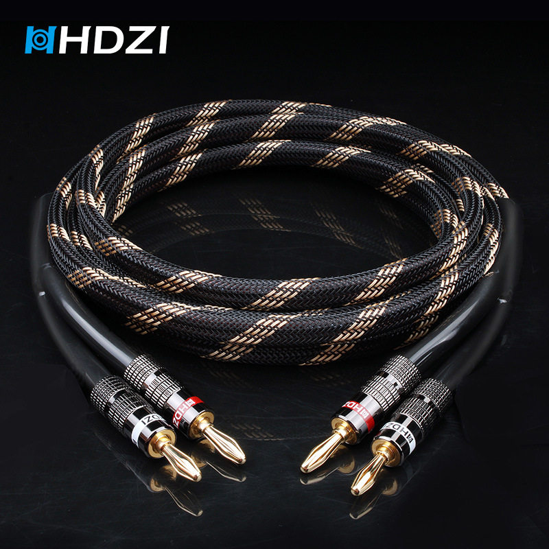 HHDZI喇叭线纯铜带镀银神线主音箱环绕HIFI音响连接专用线双声道