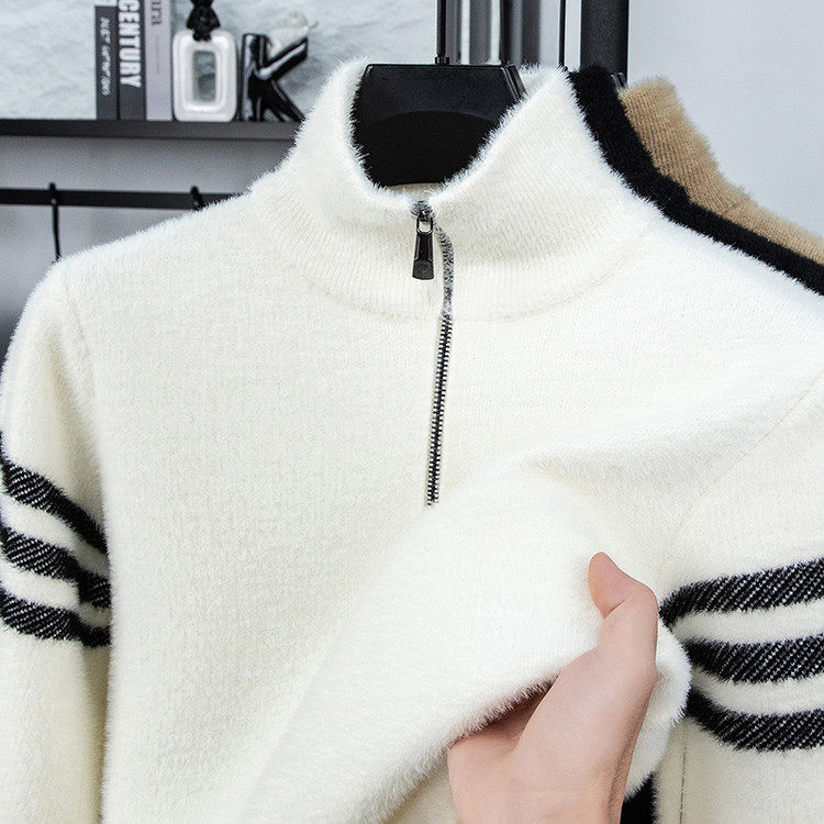 针织布植物染冬季休闲风毛衣仿水貂绒男士新款加厚保暖打底衫上衣,男装,针织衫/毛衣,淘宝优惠券,粉丝福利购,淘宝优惠卷