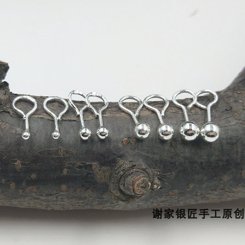 99足银泡泡耳钉 圆珠豆豆耳钉 弯勾圆豆豆耳钉不用耳塞,饰品/流行首饰/时尚饰品新,银饰耳饰,淘宝优惠券,粉丝福利购,淘宝优惠卷