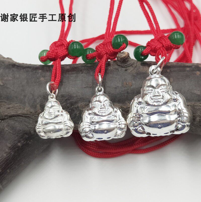 谢家银银佛吊坠    99足银弥陀佛项坠