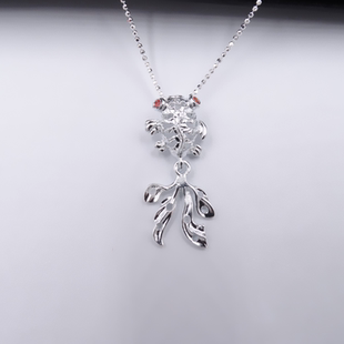 99足银金鱼吊坠足银鱼吊坠项坠 99银吊坠