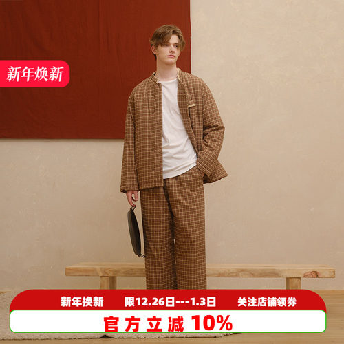 朵朵可可情侣纯棉夹棉睡衣套装