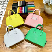 迷你19保龄球bolide手缝蜡线拉链贝壳包单肩斜挎水晶山羊皮h女包