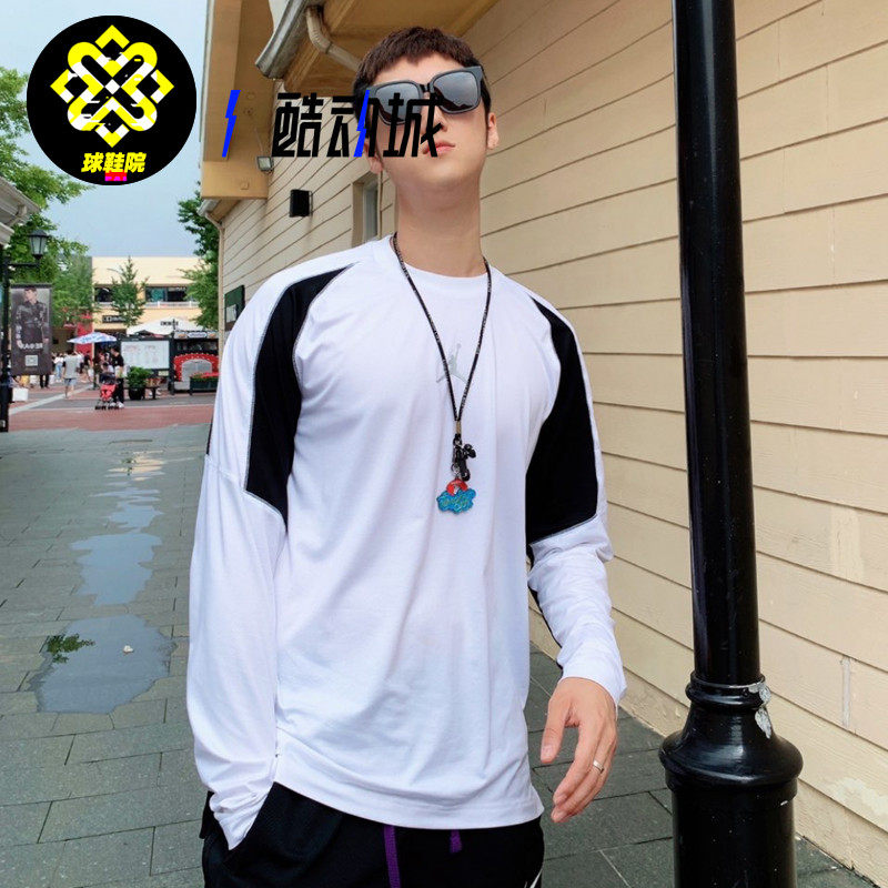 NIKE耐克JORDAN男子篮球衣训练薄速干透气运动长袖T恤CV2352-100