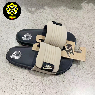 Nike耐克拖鞋男夏外穿魔术贴沙滩凉鞋休闲软底一字拖鞋DQ9624-004