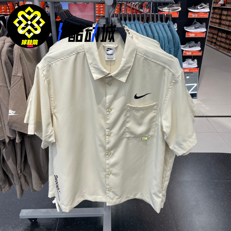 Nike耐克SWOOSH男子夏翻领运动休闲潮流短袖T恤衬衫DX6308-244