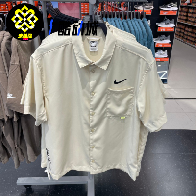 Nike耐克SWOOSH男子夏翻领运动休闲潮流短袖T恤衬衫DX6308-244