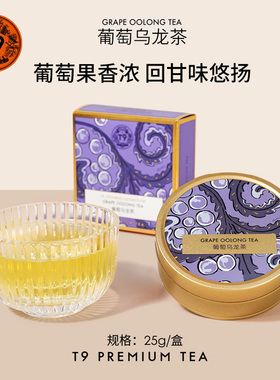 T9小金罐葡萄乌龙散茶水果茶热泡茶叶送礼伴手礼25g