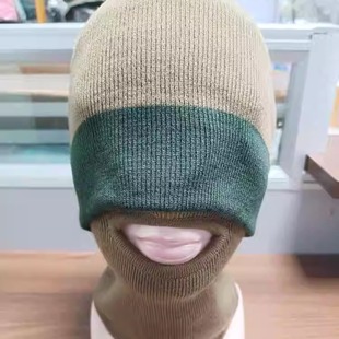 正品棕色防寒头套巡逻防护面罩骑行保暖针织帽套高原边防训练头套