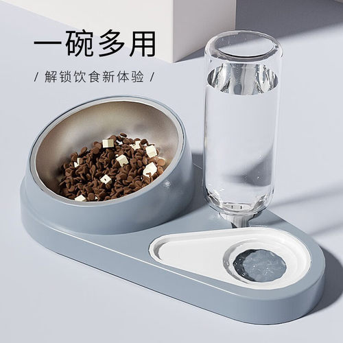 猫咪不锈钢自动不湿粮饮水碗