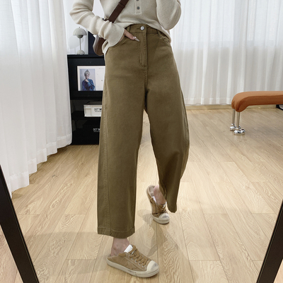 高腰显瘦磨毛抓绒牛仔裤女秋冬