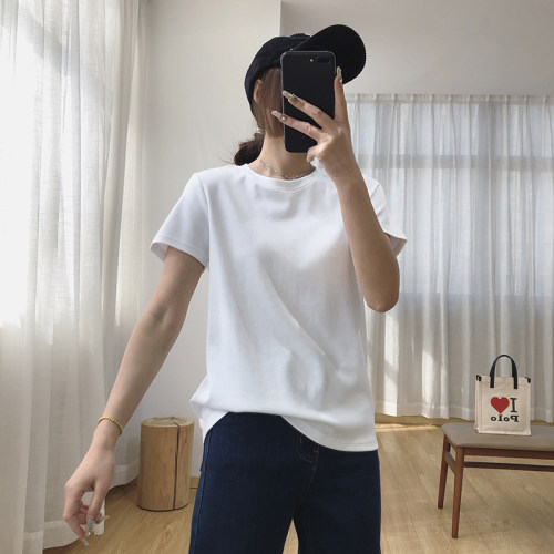 9色柔软亲肤短袖T恤女纯色简约