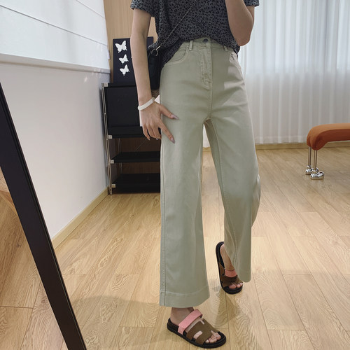 莱赛尔高腰显瘦直筒牛仔裤女春夏