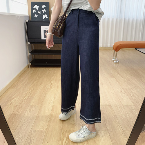 宽松直筒显瘦垂感休闲阔腿裤女