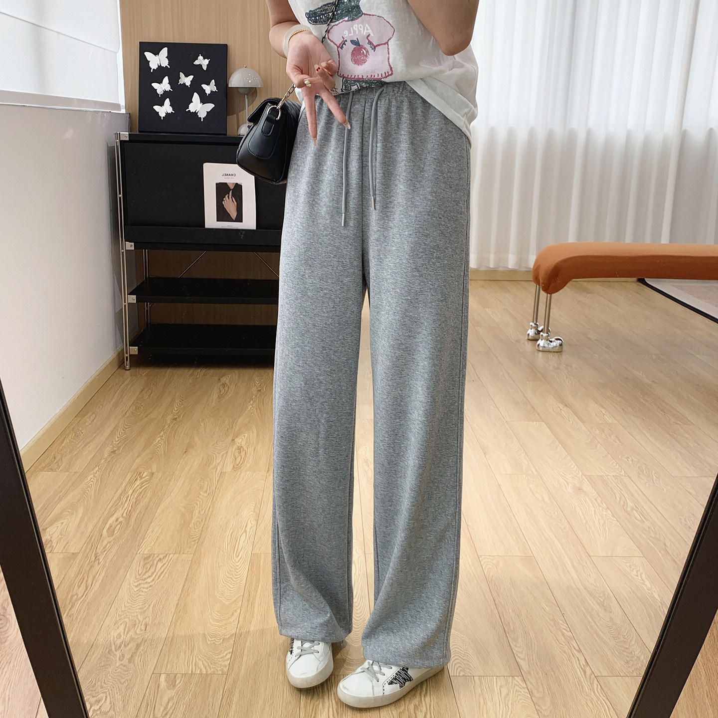 可束脚两穿卫裤！宽松直筒显瘦垂感休闲裤女春夏薄款裤子薄运动裤