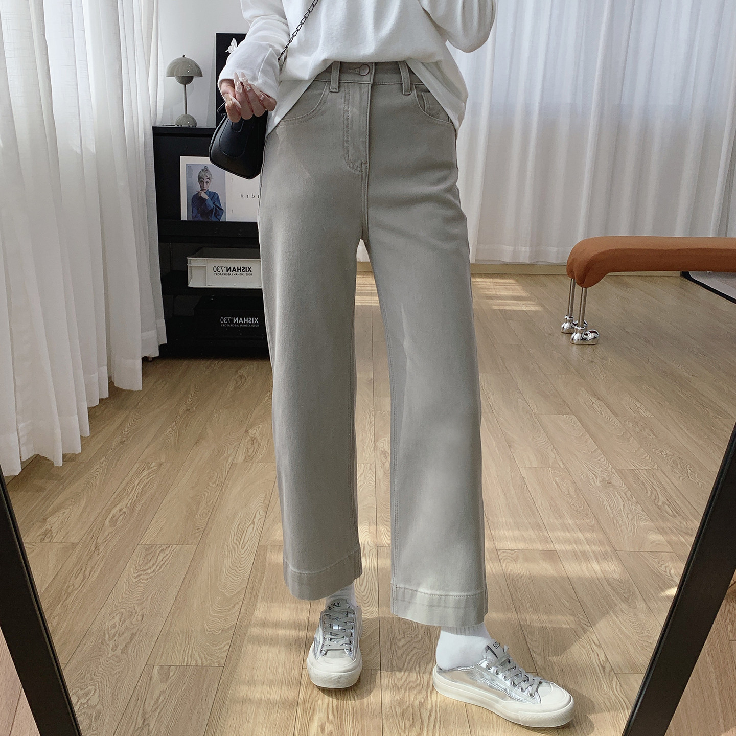 四面弹高腰显瘦加绒牛仔裤女秋冬