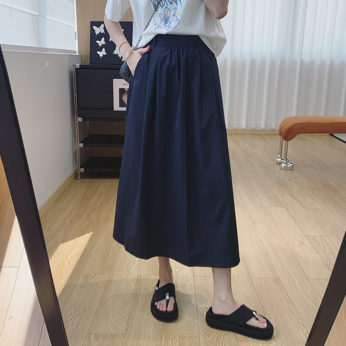 A字伞裙凉感防晒休闲半身裙女夏图片