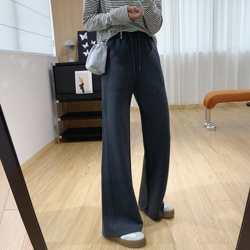 高腰修身显瘦微喇裤女秋季