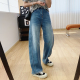 子宽松直筒阔腿裤 高腰显瘦弯刀牛仔裤 梨型身材裤 2026新款 女春季