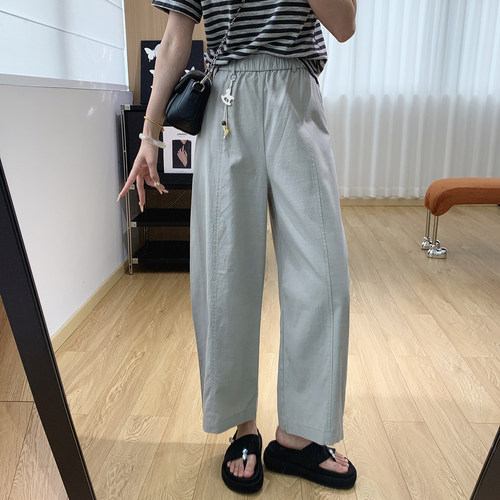 透气凉感天丝棉！直筒九分休闲裤