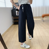 裤 2026新款 子春款 九分裤 松紧腰宽松直筒显瘦休闲裤 春秋女裤 女春季