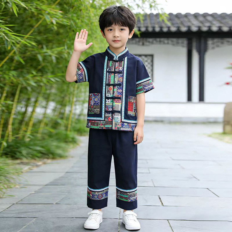 三月三男童夏季少数民族表演服图片