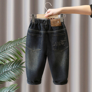 男童加绒裤子2026新款儿童秋冬装一体绒宝宝冬季加厚保暖牛仔裤潮