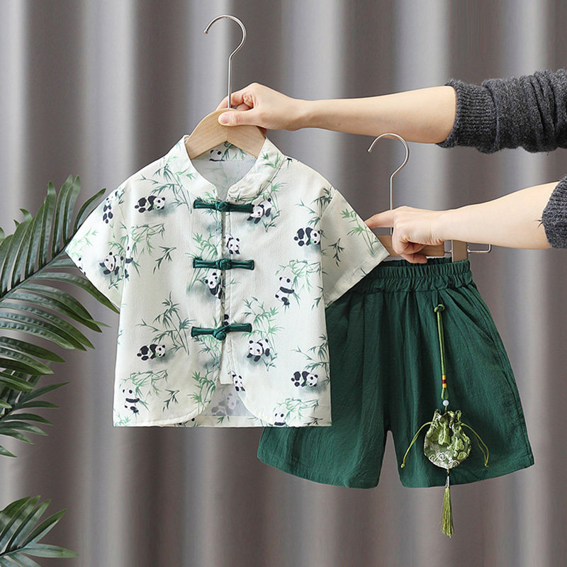 汉服男童夏装两件套新中式古装