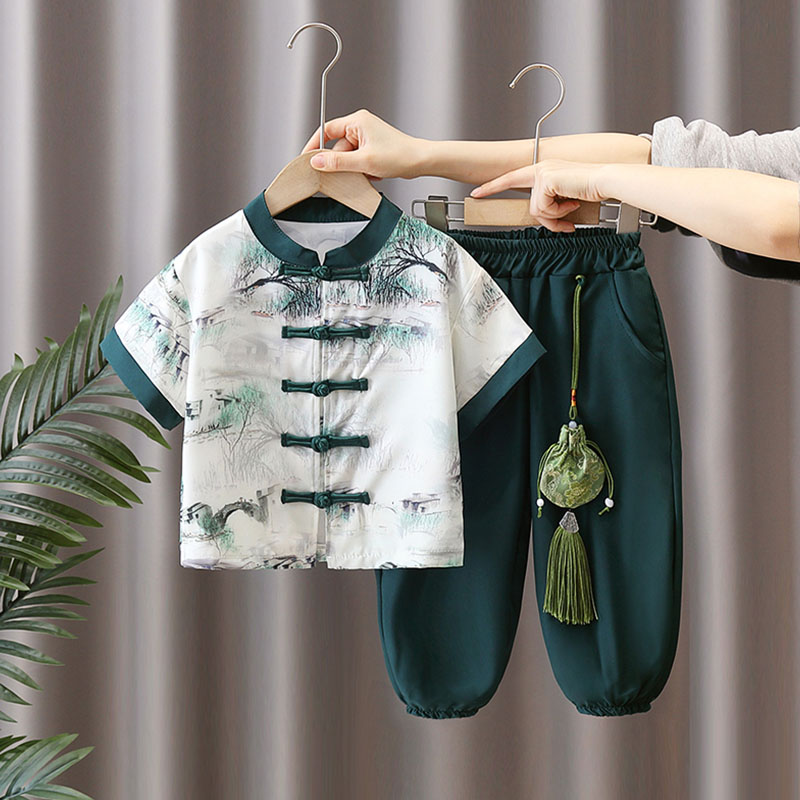 汉服男童夏季新中式国风薄款古装