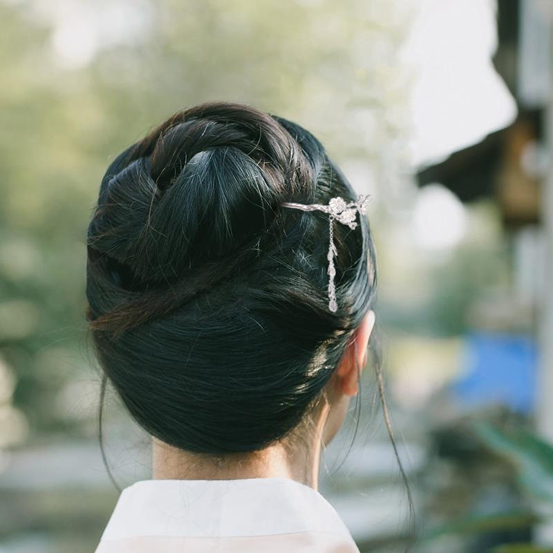 十二花神梅花流苏发簪女中国古风发钗旗袍汉服古装发饰925银簪子